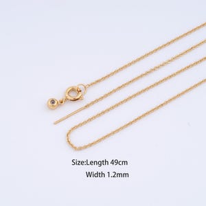 Collar de cable relleno de oro de 18 quilates de 1 hebra, collar de cadenas, collar ajustable, regalo perfecto para ella