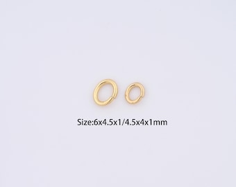 50 pcs 18K Gold Filled Open Jump Rings,Gold Jump Rings for Bracelet Necklace DIY Jewelry Making Supply