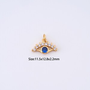 18K Gold Filled Evil Eye Charms,Micro Pave Devil Eye Pendant for Bracelet Necklace DIY Jewelry Making Supply