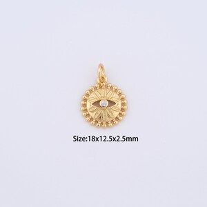 18K Gold Filled Evil Eye Charms,Micro Pave Devil Eye Pendant for Bracelet Necklace DIY Jewelry Making Supply