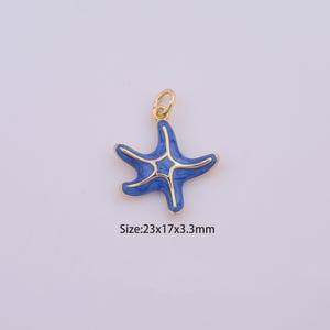 18K Gold Filled Starfish Charms,Enamel Starfish Pendant for Bracelet Necklace DIY Jewelry Making Supply