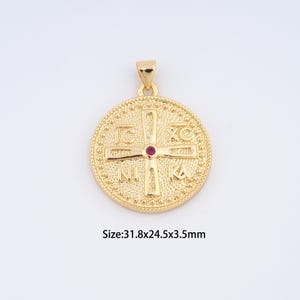 18K Gold Filled Byzantine Cross Charms,Micro Pave Orthodox Cross Pendant for Bracelet Necklace DIY Jewelry Making Supply