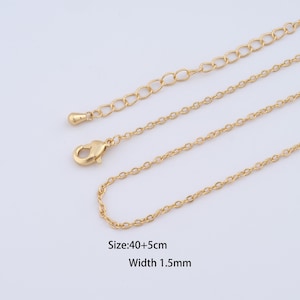 Collar de cable relleno de oro de 18 quilates de 1 hebra, collar de cadenas, collar ajustable, regalo perfecto para ella