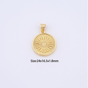 18K Gold Filled Sun Charms,Dainty Sunburst Pendant for Bracelet Necklace DIY Jewelry Making Supply