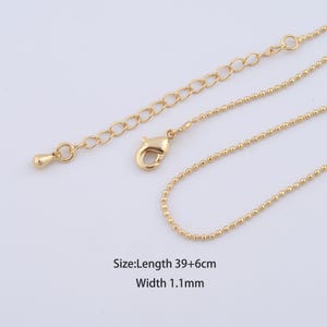 Collar de bolas relleno de oro de 18 quilates de 1 hebra, collar de cadenas, collar ajustable, regalo perfecto para ella
