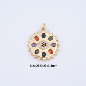 18K Gold Filled Evil Eye Charms,Micro Pave Devil Eye Pendant for Bracelet Necklace DIY Jewelry Making Supply