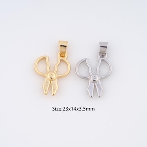 18K Gold Filled Scissors Charms,Scissors Pendant for Bracelet Necklace DIY Jewelry Making Supply