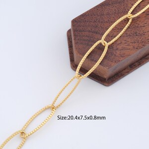 1 Meter 18K Gold Filled Paper Clip Kette, halb fertige Kette für Armband Halskette DIY Schmuckherstellung Versorgung