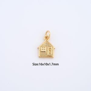 18K Gold Filled House Charms,Dainty House Pendant for Bracelet Necklace DIY Jewelry Making Supply
