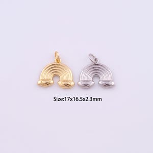 18K Gold Filled Rainbow Charms,Dainty Rainbow Pendant for Bracelet Necklace DIY Jewelry Making Supply