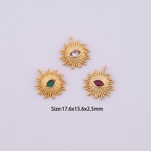 18K Gold Filled Evil Eye Charms,Micro Pave Devil Eye Pendant for Bracelet Necklace DIY Jewelry Making Supply