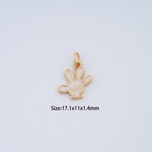 18K Gold Filled Glove Charms,Enamel Glove Pendant for Bracelet Necklace DIY Jewelry Making Supply