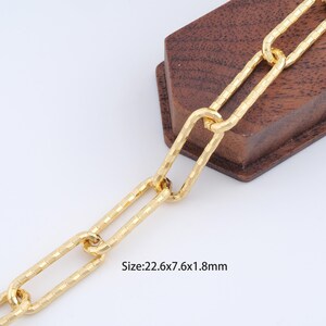 1 Meter 18K Gold Filled Paper Clip Kette, halb fertige Kette für Armband Halskette DIY Schmuckherstellung Versorgung
