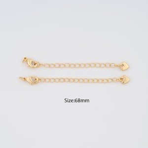 1 Str 18K Gold Filled Heart Chain,Extension Chain for Bracelet Necklace DIY Jewelry Making Supply