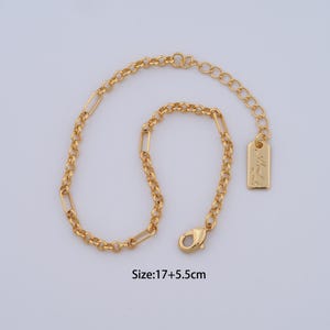 1 Str 18K Gold Filled Rolo Bracelet,Chains Bracelet,Adjustable Bracelet,Perfect Gifts for Her