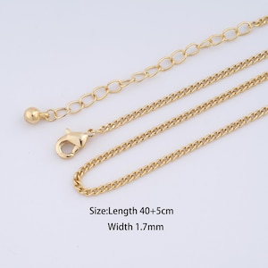 Collar de cadena de oro de 18 quilates de 1 hebra, collar ajustable, regalo perfecto para ella.
