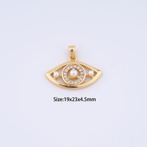 18K Gold Filled Evil Eye Charms,Micro Pave Devil Eye Pendant for Bracelet Necklace DIY Jewelry Making Supply