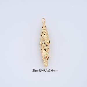 18K Gold Filled Movable 3D Articulated Fish Charms,Micro Pave Fish Pendant for Bracelet Necklace DIY Jewelry Making Supply