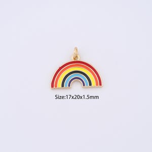 18K Gold Filled Rainbow Charms,Enamel Rainbow Pendant for Bracelet Necklace DIY Jewelry Making Supply