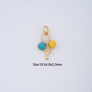 18K Gold Filled Balloon Charms,Enamel Balloon Pendant for Bracelet Necklace DIY Jewelry Making Supply