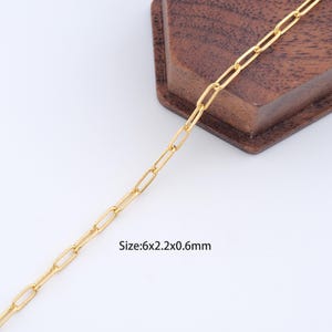 1 Meter 18K Gold Filled Paper Clip Kette, halb fertige Kette für Armband Halskette DIY Schmuckherstellung Versorgung