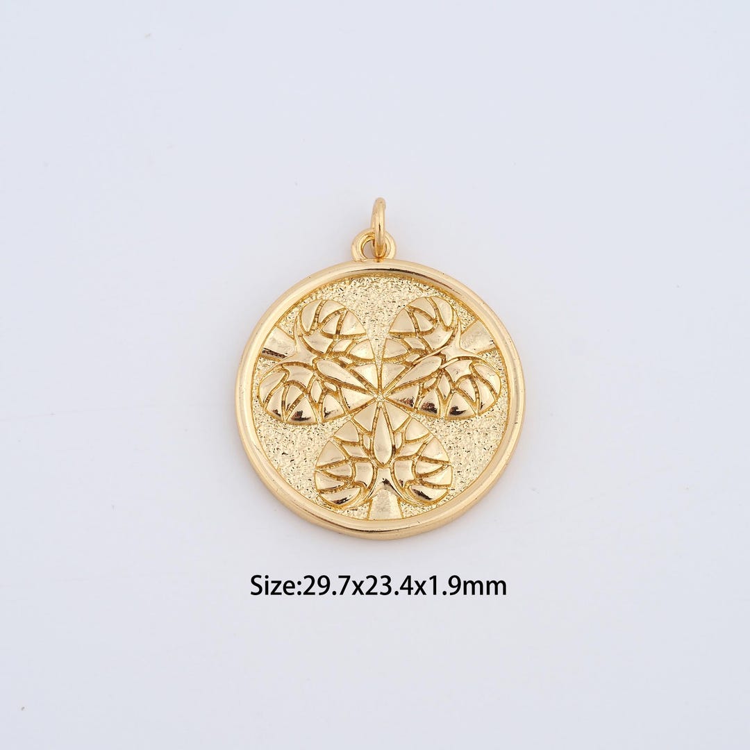 18K Gold Filled Tree of Life Charms,dainty Heart Pendant for