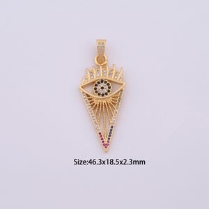 18K Gold Filled Evil Eye Charms,Micro Pave Devil Eye Pendant for Bracelet Necklace DIY Jewelry Making Supply