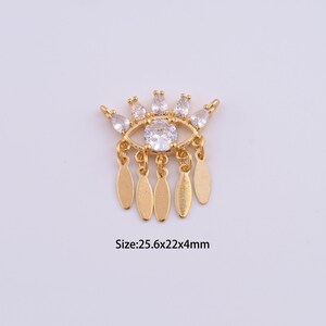 18K Gold Filled Evil Eye Charms,Micro Pave Devil Eye Pendant for Bracelet Necklace DIY Jewelry Making Supply