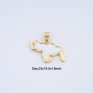 18K Gold Filled Map Charms,Enamel Map Pendant for Bracelet Necklace DIY Jewelry Making Supply