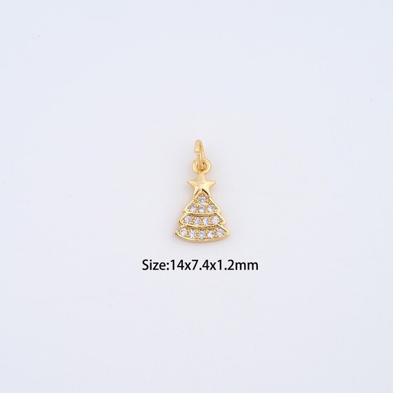 9ct Yellow Gold Christmas Tree Clip-On Charm – Cut Out Stars