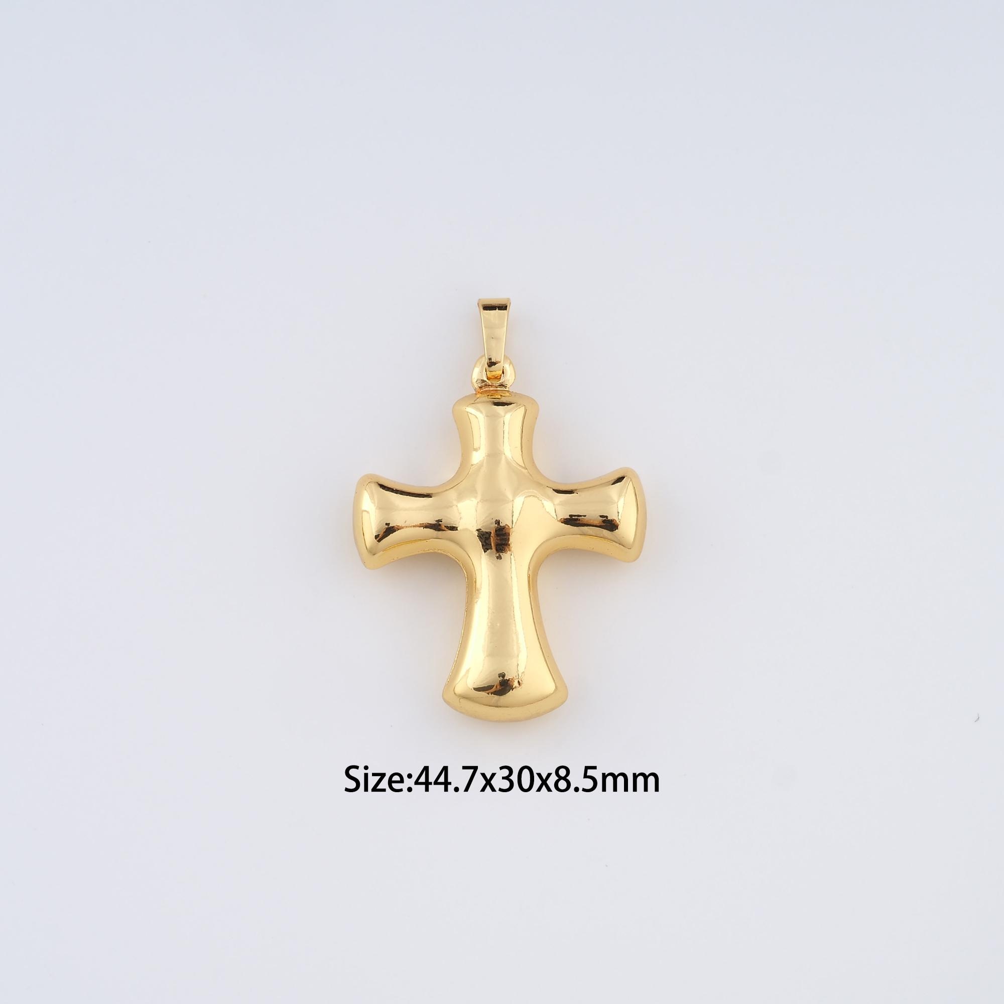 18K Gold Filled Cross Charms,dainty Christian Pendant for Bracelet