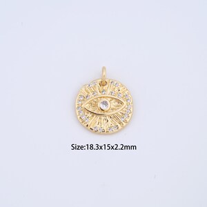 18K Gold Filled Evil Eye Charms,Micro Pave Devil Eye Pendant for Bracelet Necklace DIY Jewelry Making Supply