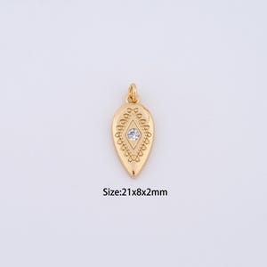 18K Gold Filled Evil Eye Charms,Micro Pave Devil Eye Pendant for Bracelet Necklace DIY Jewelry Making Supply