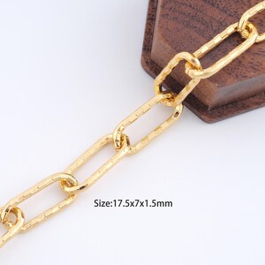 1 Meter 18K Gold Filled Paper Clip Kette, halb fertige Kette für Armband Halskette DIY Schmuckherstellung Versorgung