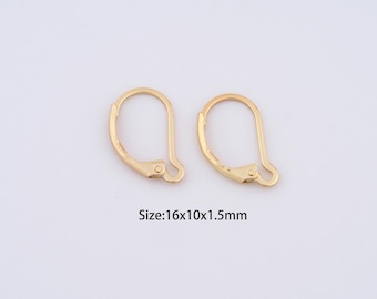 5 pares de ganchos franceses rellenos de oro de 18 quilates, delicados ganchos colgantes para pendientes, pulseras, collares, suministros para hacer joyas DIY.