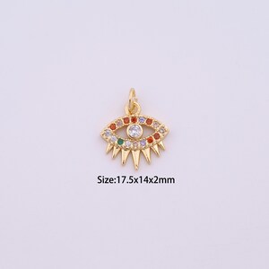 18K Gold Filled Evil Eye Charms,Micro Pave Devil Eye Pendant for Bracelet Necklace DIY Jewelry Making Supply