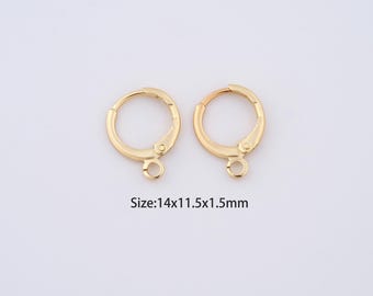 5 pares de pendientes de gancho francés rellenos de oro de 18 quilates, delicados ganchos para pendientes con aro para pulseras, collares, suministros para hacer joyas DIY.