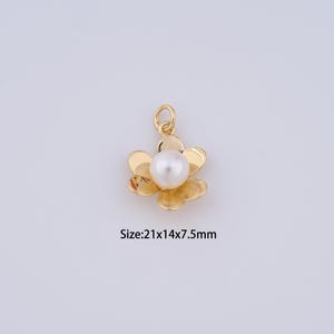 18K Gold Füllte Blumen-Charme, zierliche Perlen-Anhänger für Armband-Halskette DIY-Schmuckherstellungs-Versorgungsmaterial