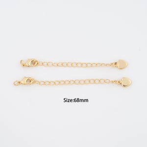 1 Str 18K Gold Filled Heart Chain,Extension Chain for Bracelet Necklace DIY Jewelry Making Supply