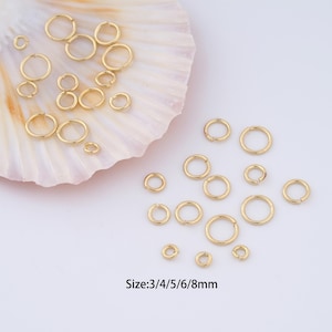 100 pcs 18K Gold Filled Open Jump Rings,Gold Jump Rings for Bracelet Necklace DIY Jewelry Making Supply