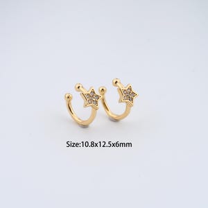 18K Gold Filled Non Piercing Cartilage Clip Earrings,Dainty Star Cuff Earrings,Perfect Gifts for Her