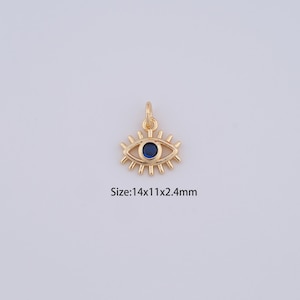18K Gold Filled Evil Eye Charms,Micro Pave Devil Eye Pendant for Bracelet Necklace DIY Jewelry Making Supply