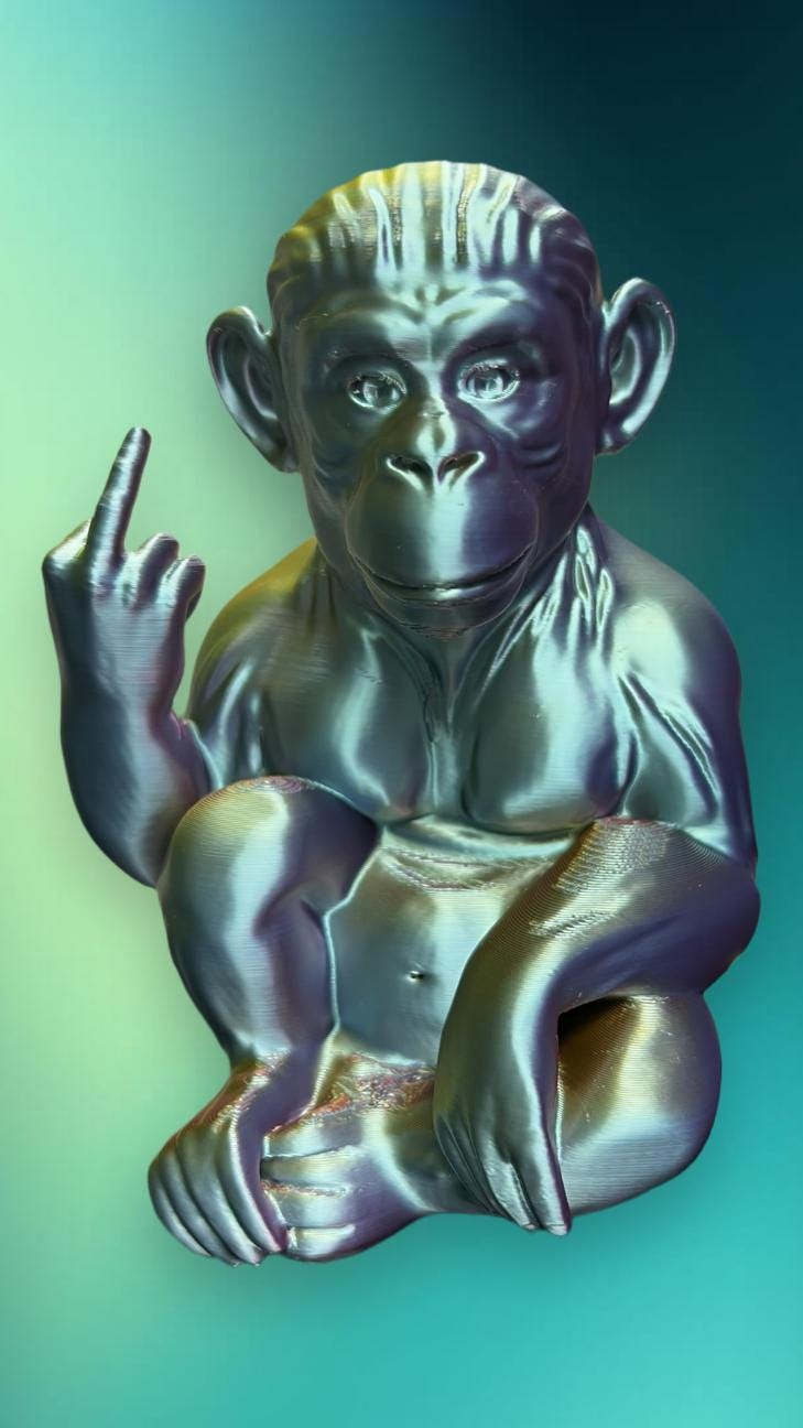 Funny Middle Finger Monkey Sculpture 3d Printed Gorilla Statue Unique funny-middle-finger-monkey-sculpture-3d-printed-gorilla-statue-unique