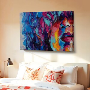 Abstract Painting Of A Beautiful Girl Oil Painting Look Decorative Canvas Wall Art, Abstract Canvas Wall Art, Framed Canvas Wall Art