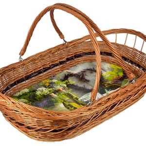 Geschenkkorb Aus Weide In Naturfarbe - Handgeflochten, Oval, 37x29 Cm (H:19/30 Cm) Für Präsente, Deko Oder Den Einkauf