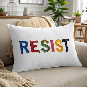 Weersta inspirerende decoratieve kussensloop, kussensloop met kleurrijke letters, berichtkussen empowerment, interieuraccentkussen