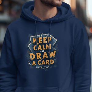 Keep Calm and Draw a Card hoodie, gamerhoodie voor MTG-spelers en kaartspelers, gezellige gamingmerchandise, cadeau voor gamers, MTG-shirt