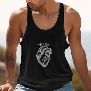 Anatomisch hart grafisch T-shirt, uniek hart design shirt, artistieke anatomie print T-shirt, medische wetenschap minnaar cadeau, hip hart T-shirt