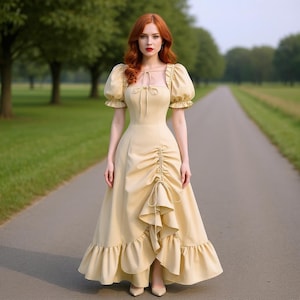 Renaissance Corset Gown, Medieval Princess Dress, Women&#39;s Fantasy Costume, Cottagecore Dress, Dress For Her, Medieval Inspired Lace-up Dress