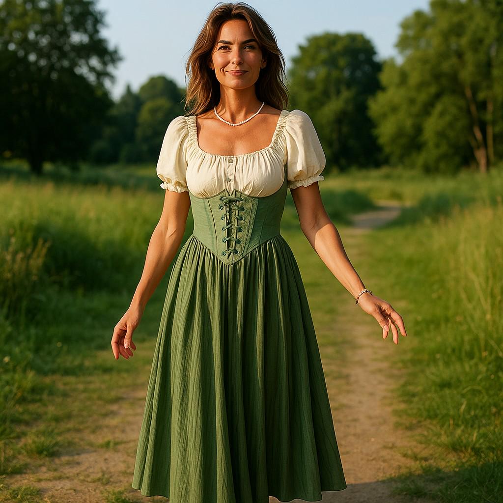 Renaissance Corset Gown, Medieval Princess Dress, Women's Fantasy Costume, Cottagecore Dress, Dress For Her, Medieval Inspired Lace-up Dress